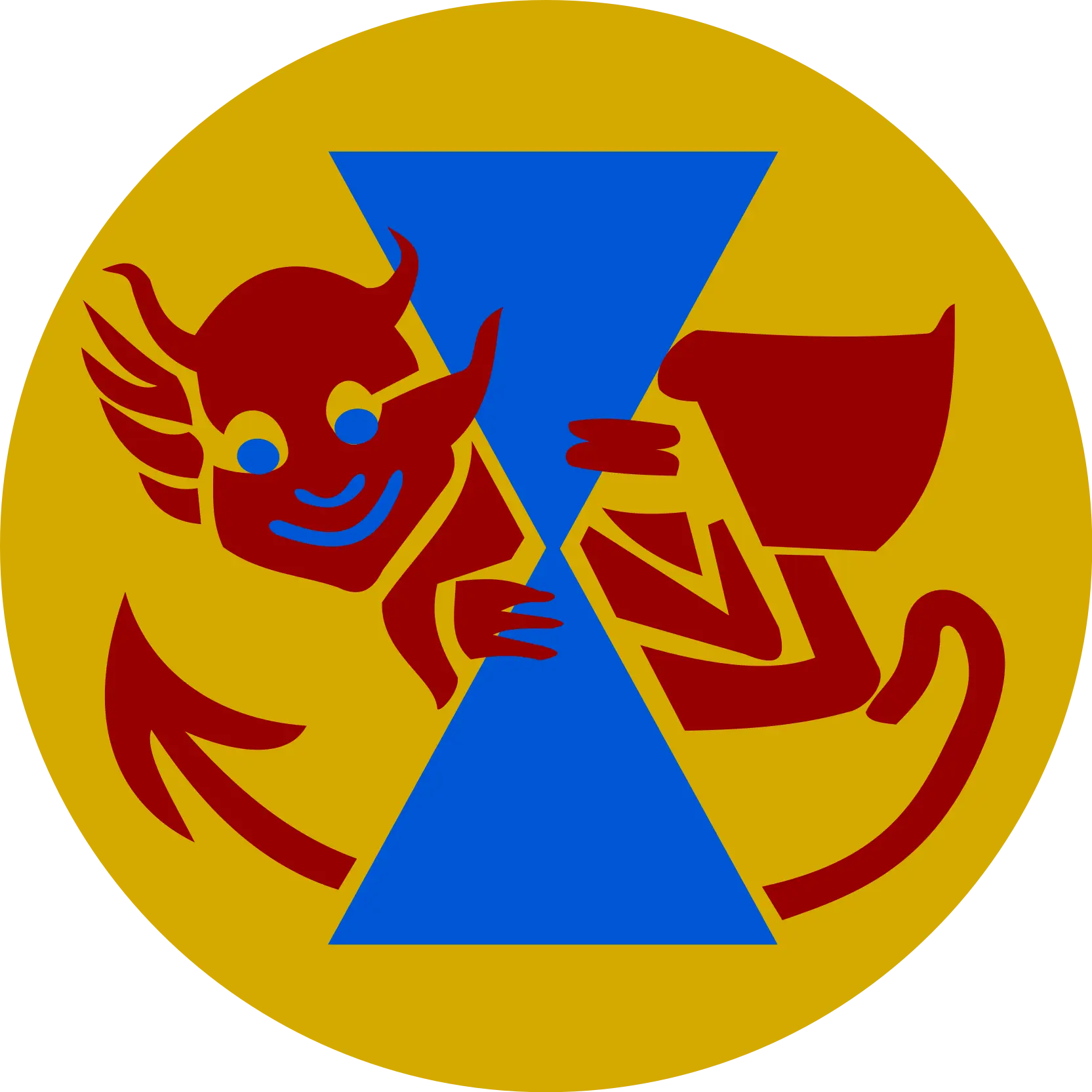 Red Devil with Hourglass