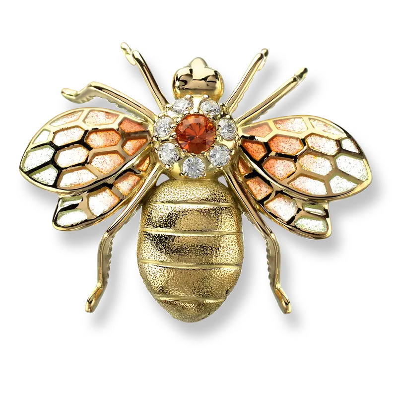 Elegant Gold Bee Brooch