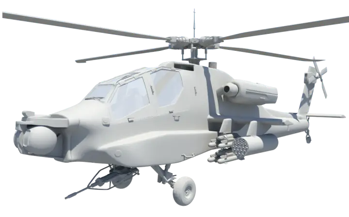 Military Helicopter Model in White