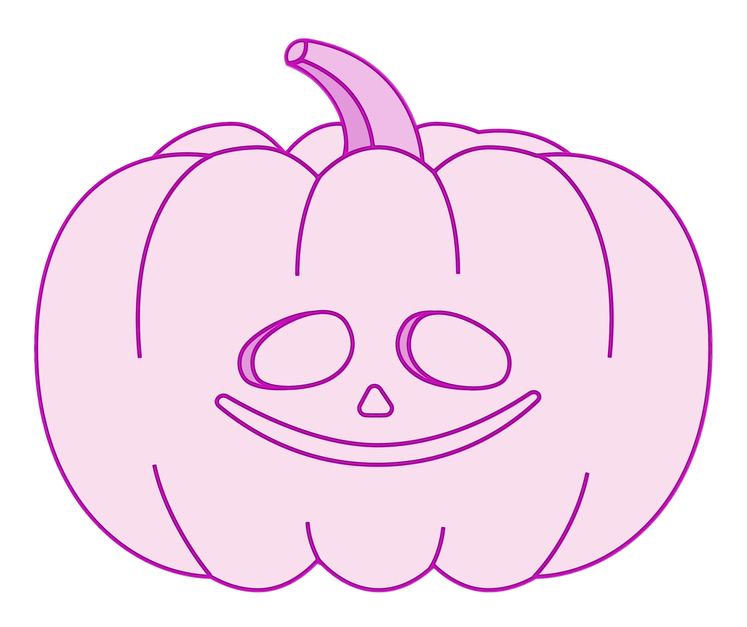 Pink Jack-oâ€™-Lantern with Cute Smile
