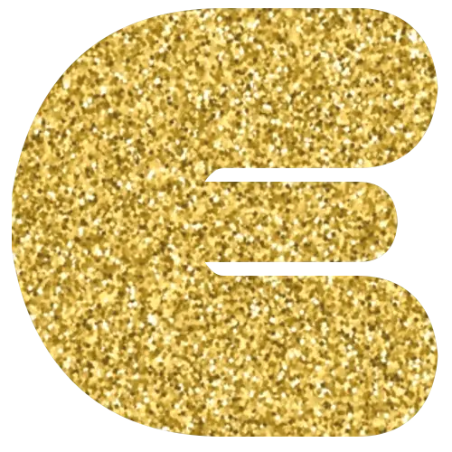 Glittery Gold Letter E