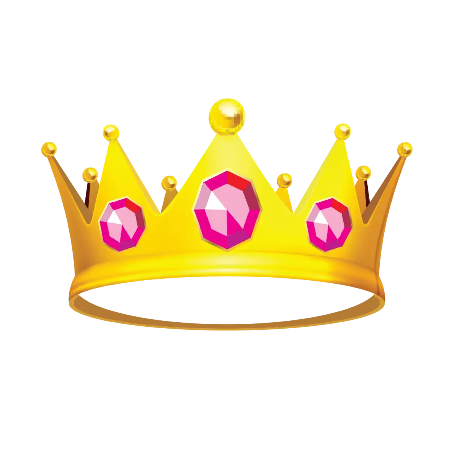 Golden Crown with Jewels Illustration