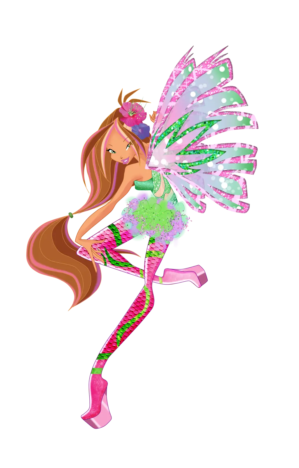 Whimsical Fairy with Colorful Wings Illustration
