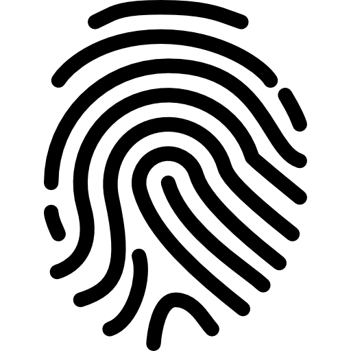 Black Fingerprint Icon for Security and Identity