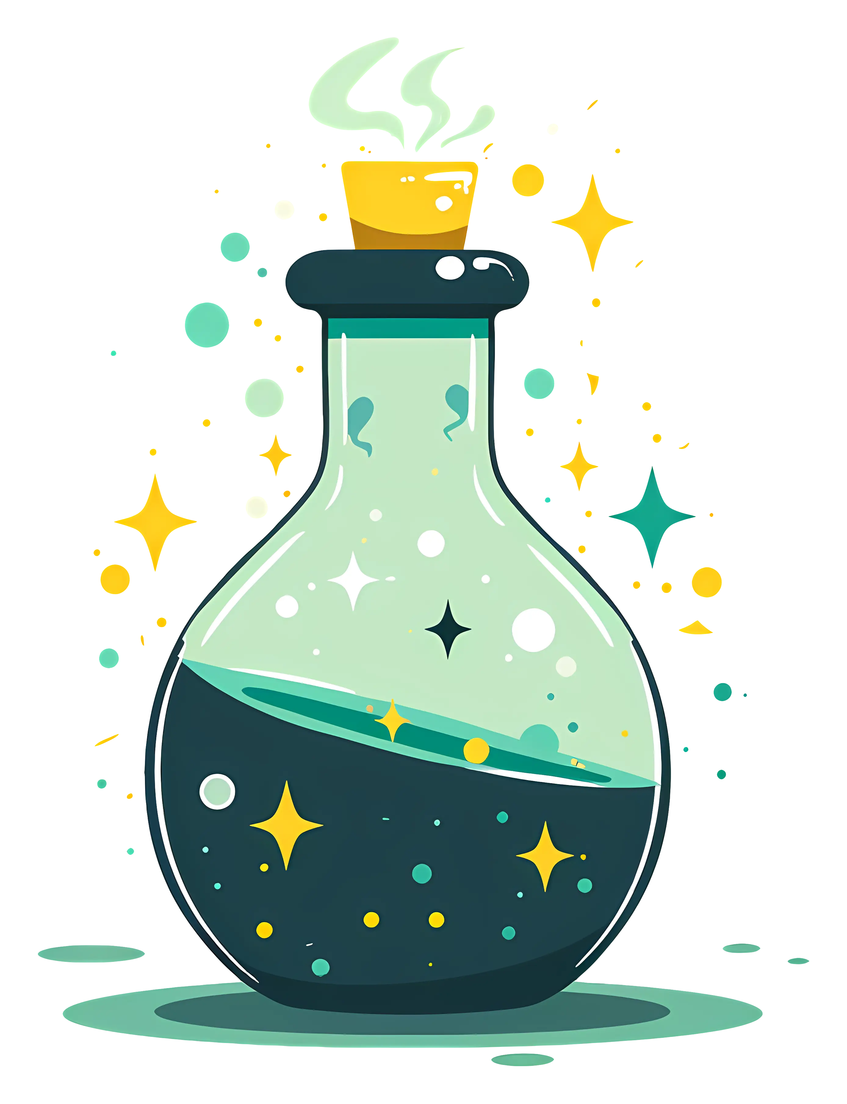 Fantasy Magic Potion Bottle Illustration