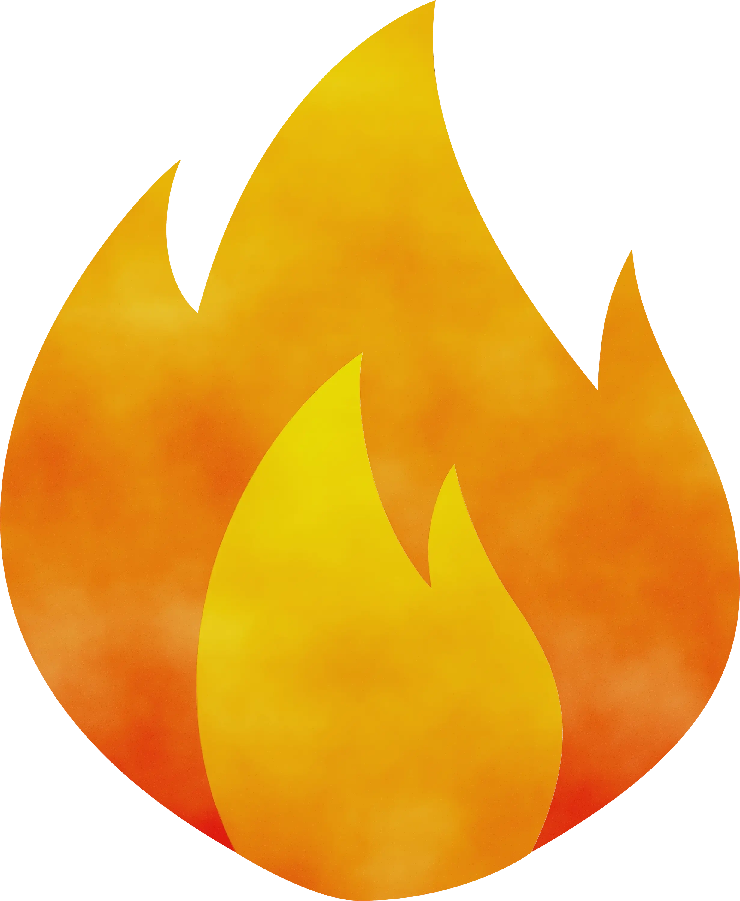 Bright Fire Flame Illustration in Orange and Yellow