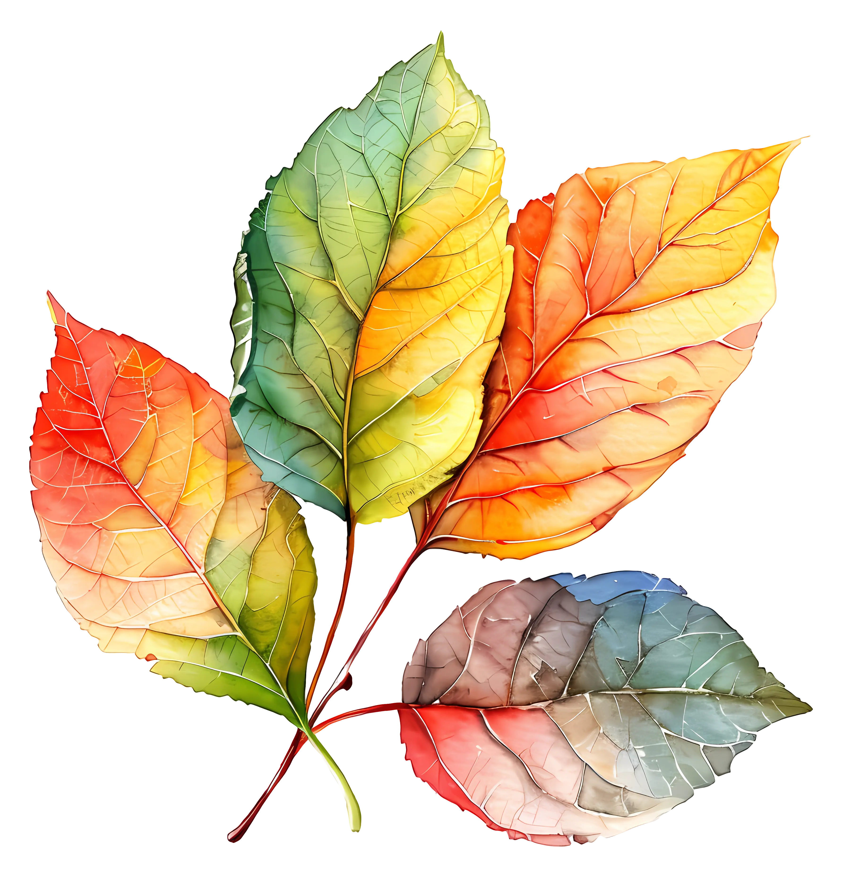 Colorful Fall Leaves in Autumn Shades
