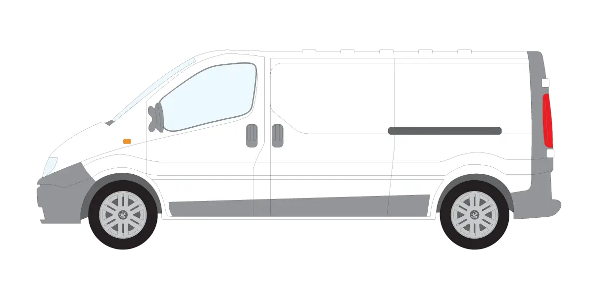 White Van Side View Illustration