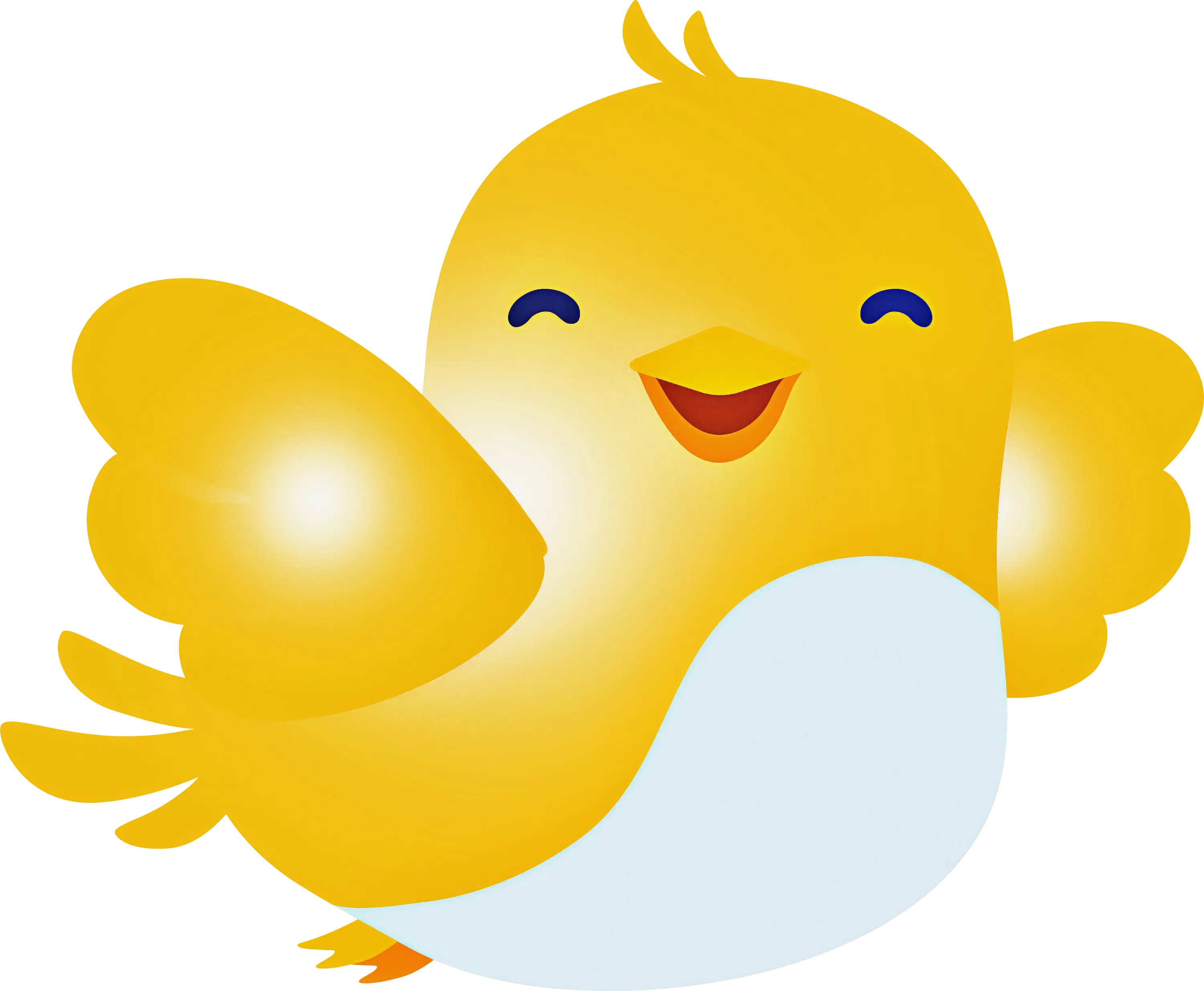 Cute Yellow Bird Cartoon Illustration