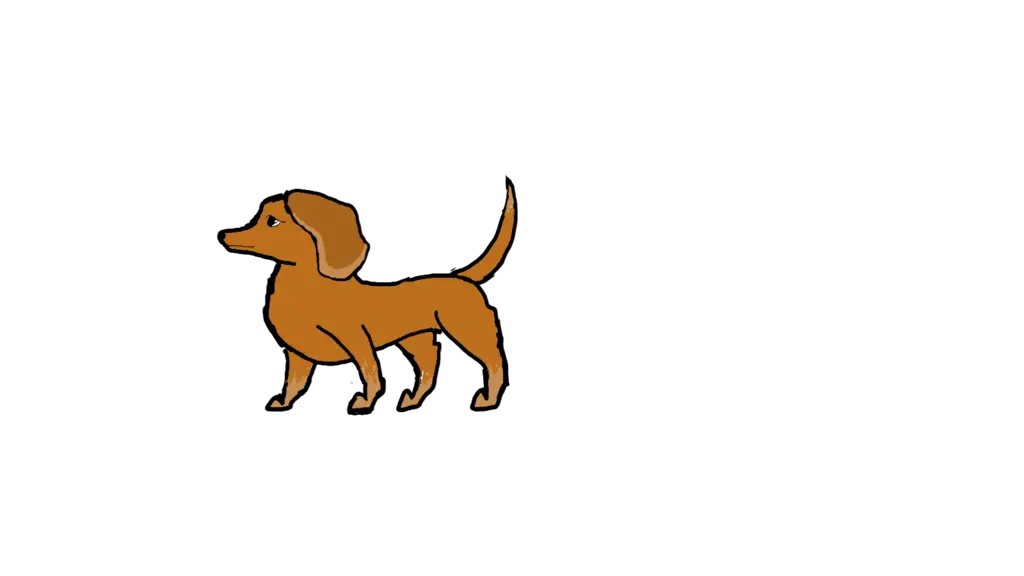 Cute Brown Dachshund Cartoon Illustration