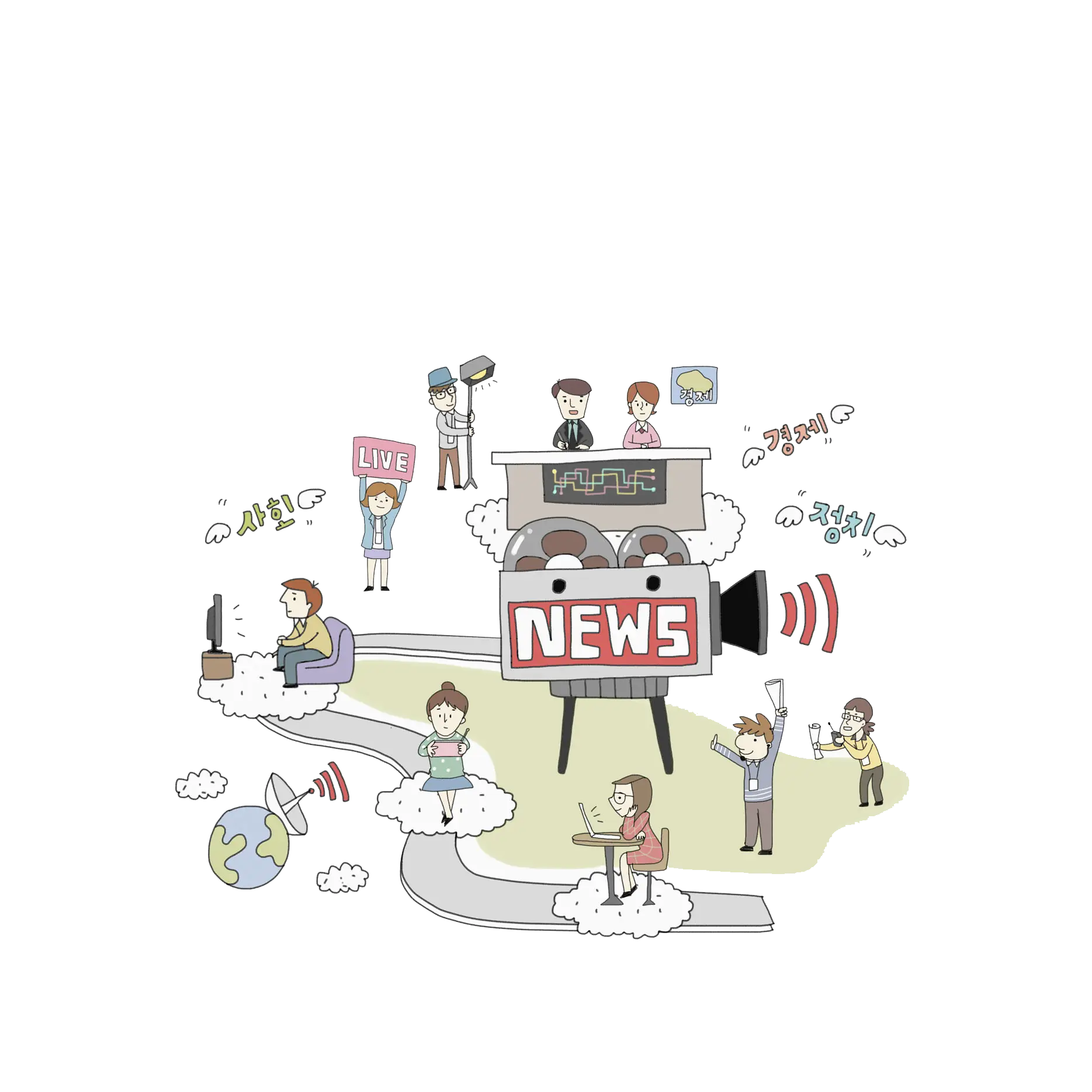 News Broadcast Illustration