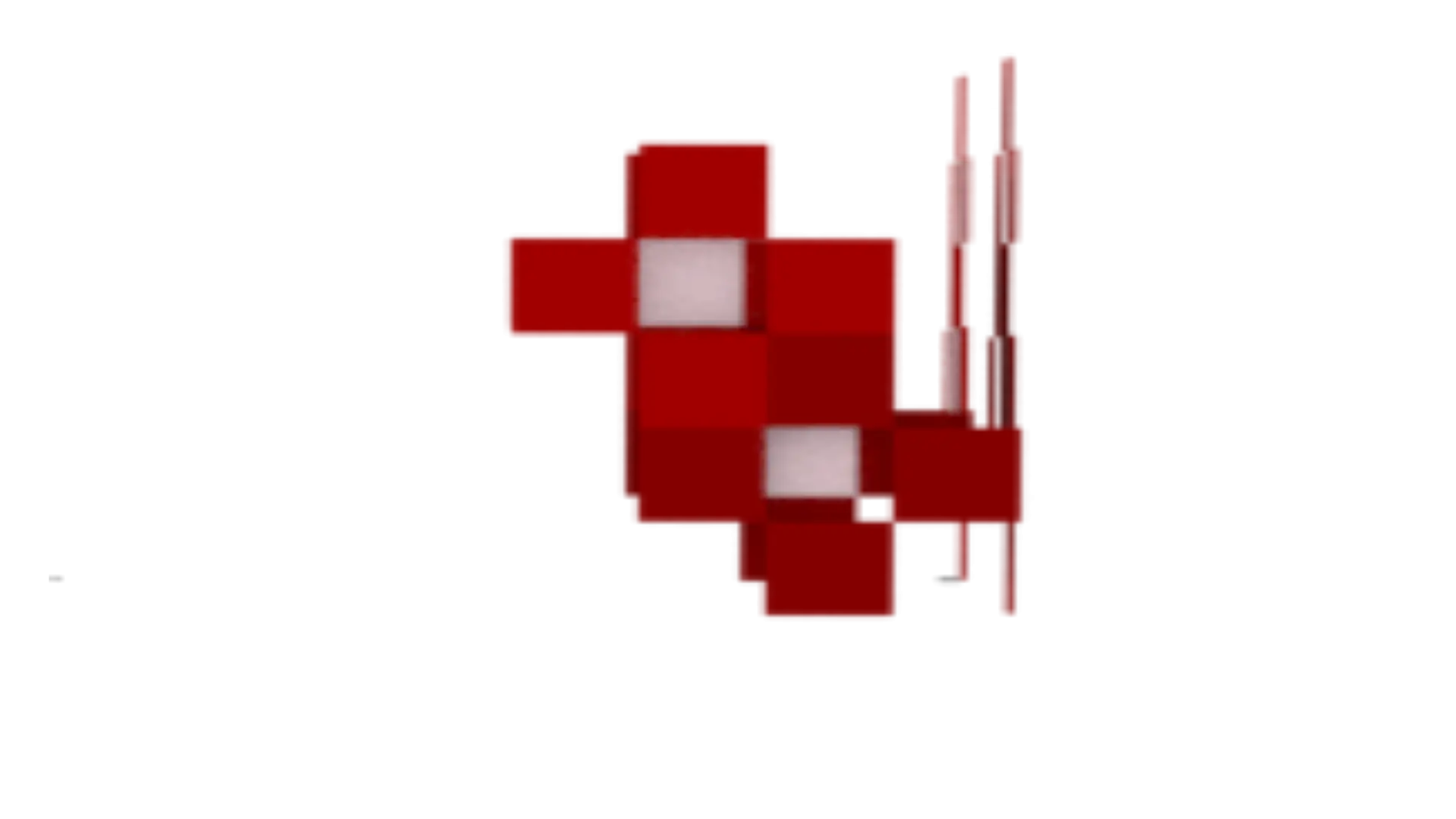 Red Pixelated Art Object