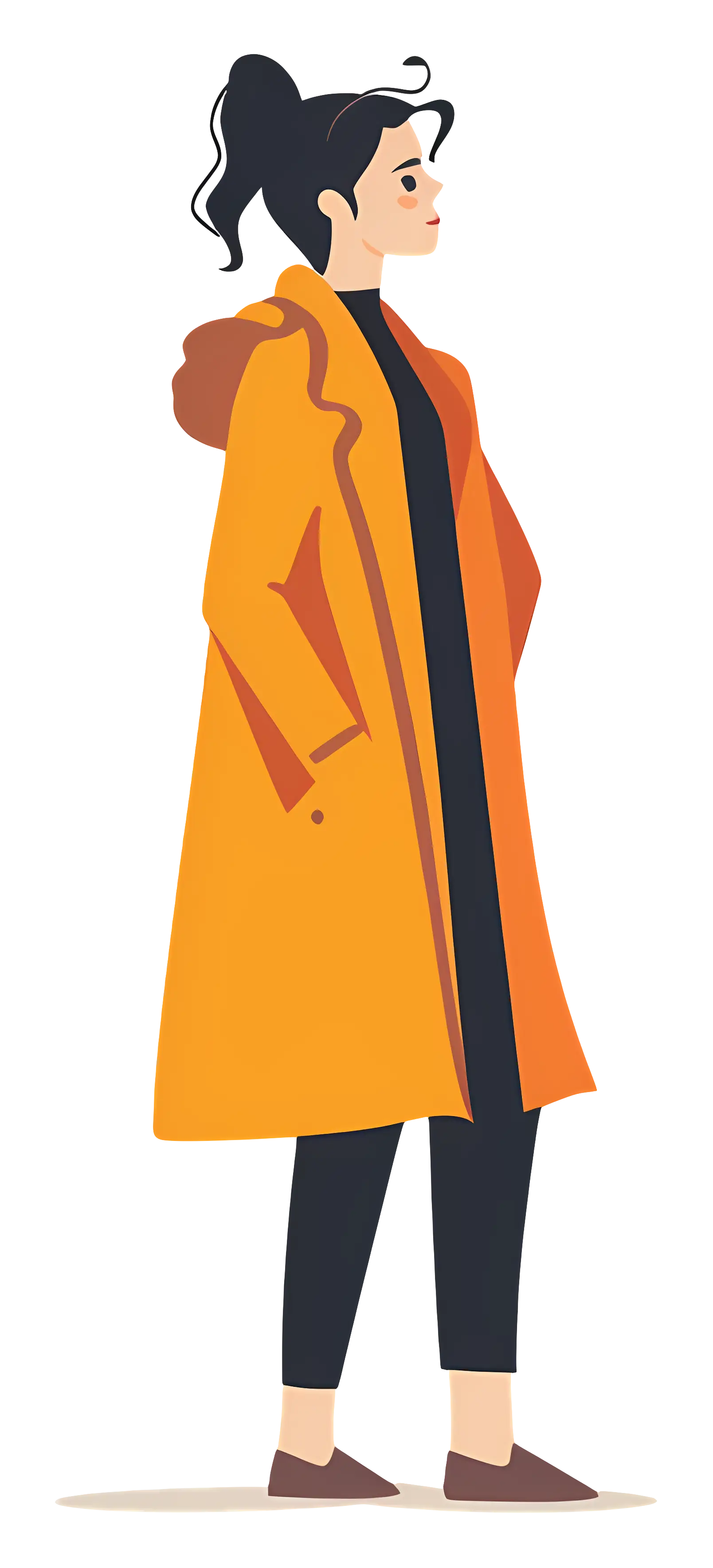 Woman in Orange Coat