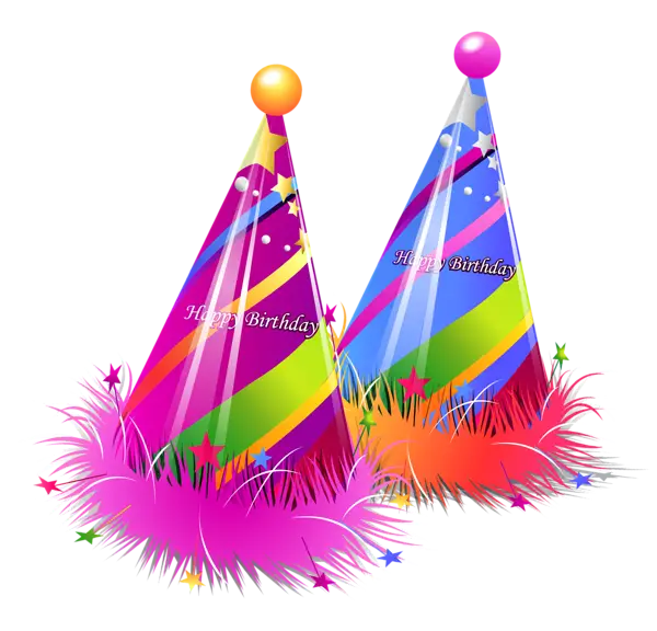Colorful Birthday Party Hats with Festive Design