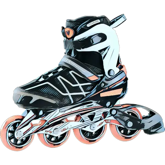 Stylized Black-and-Orange Roller Skate