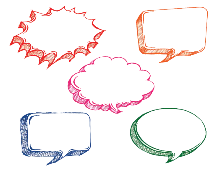 Colorful Doodle Speech Bubbles