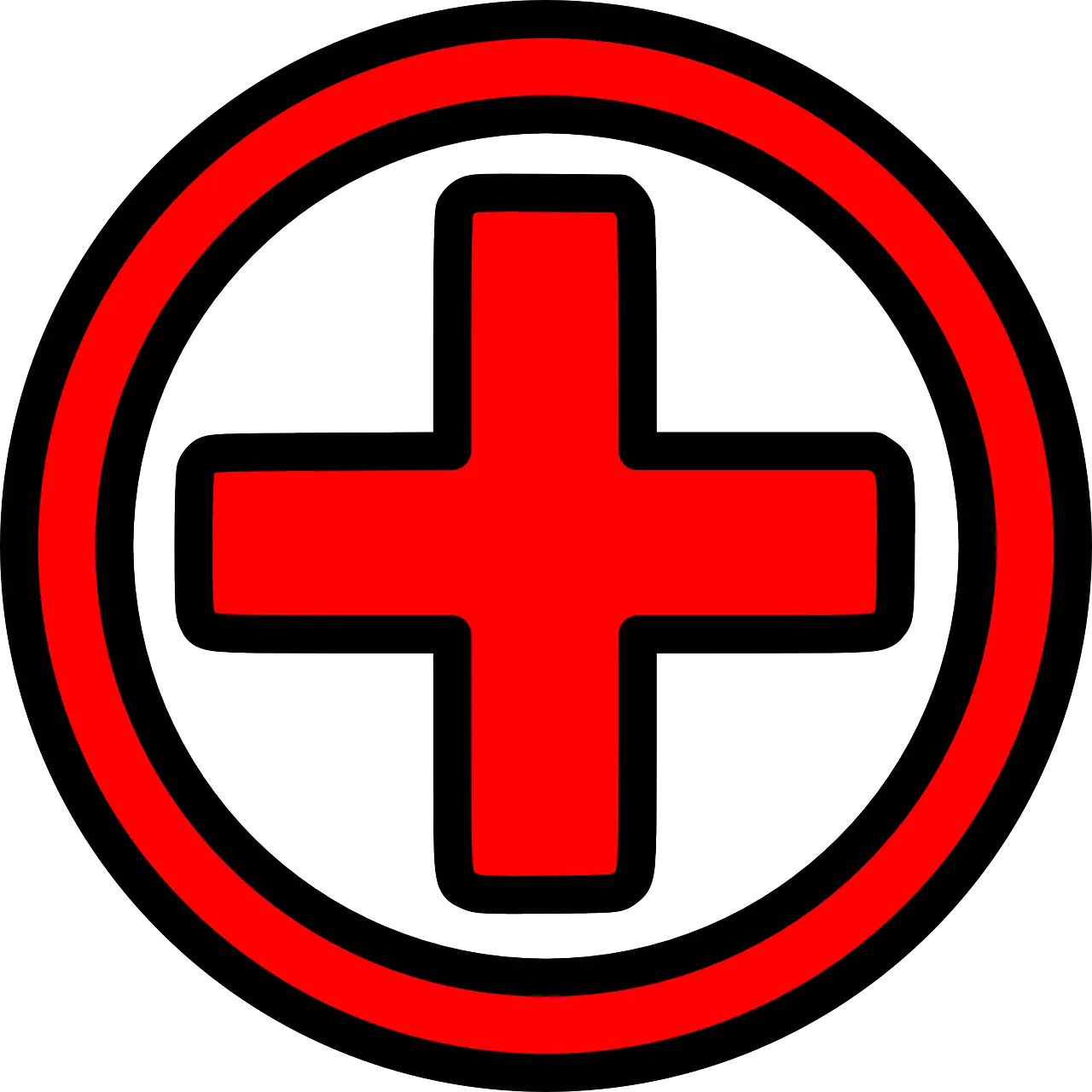 Red Cross Icon for Medical Use