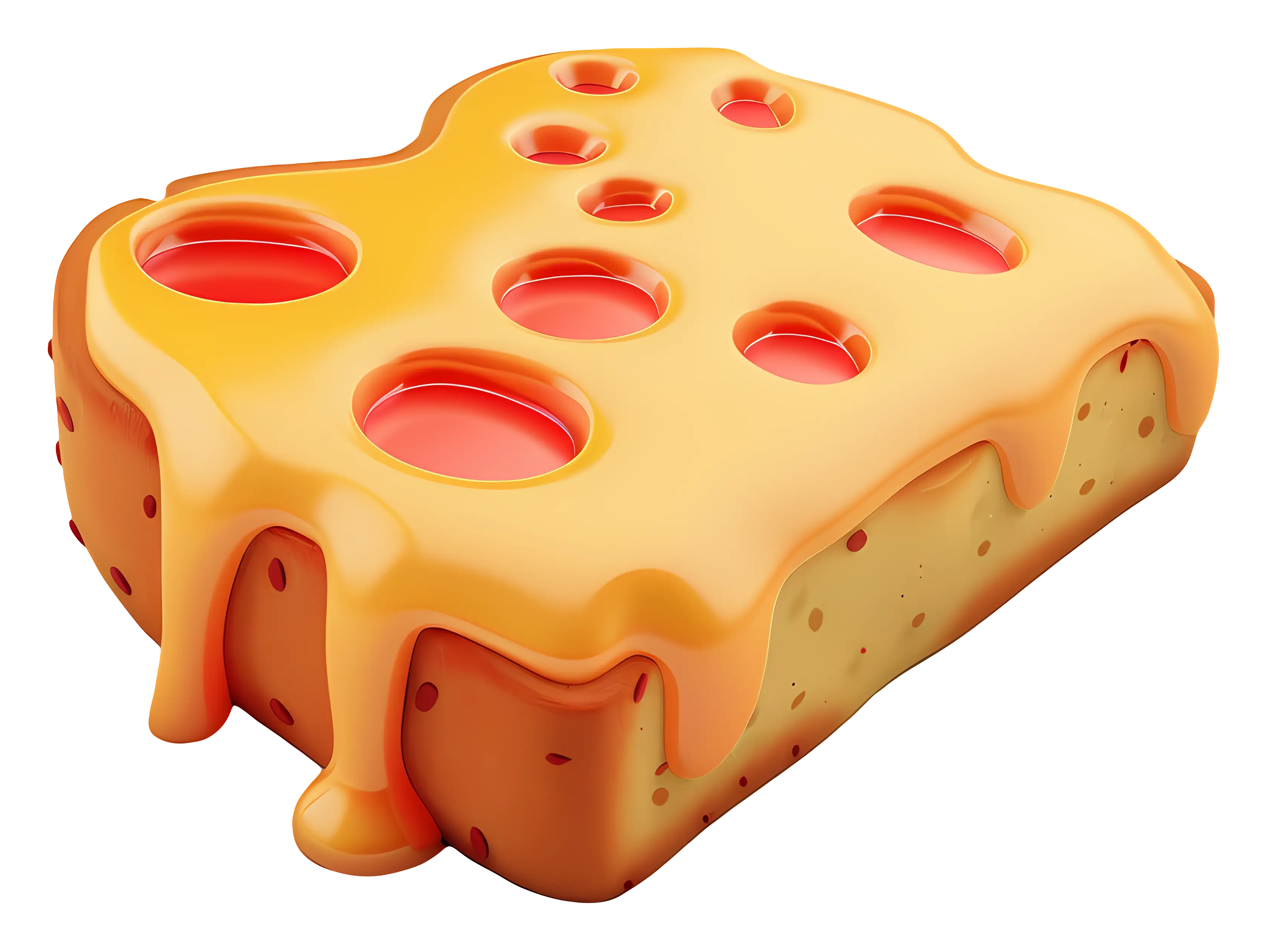 Melted Cheese Slice Illustration