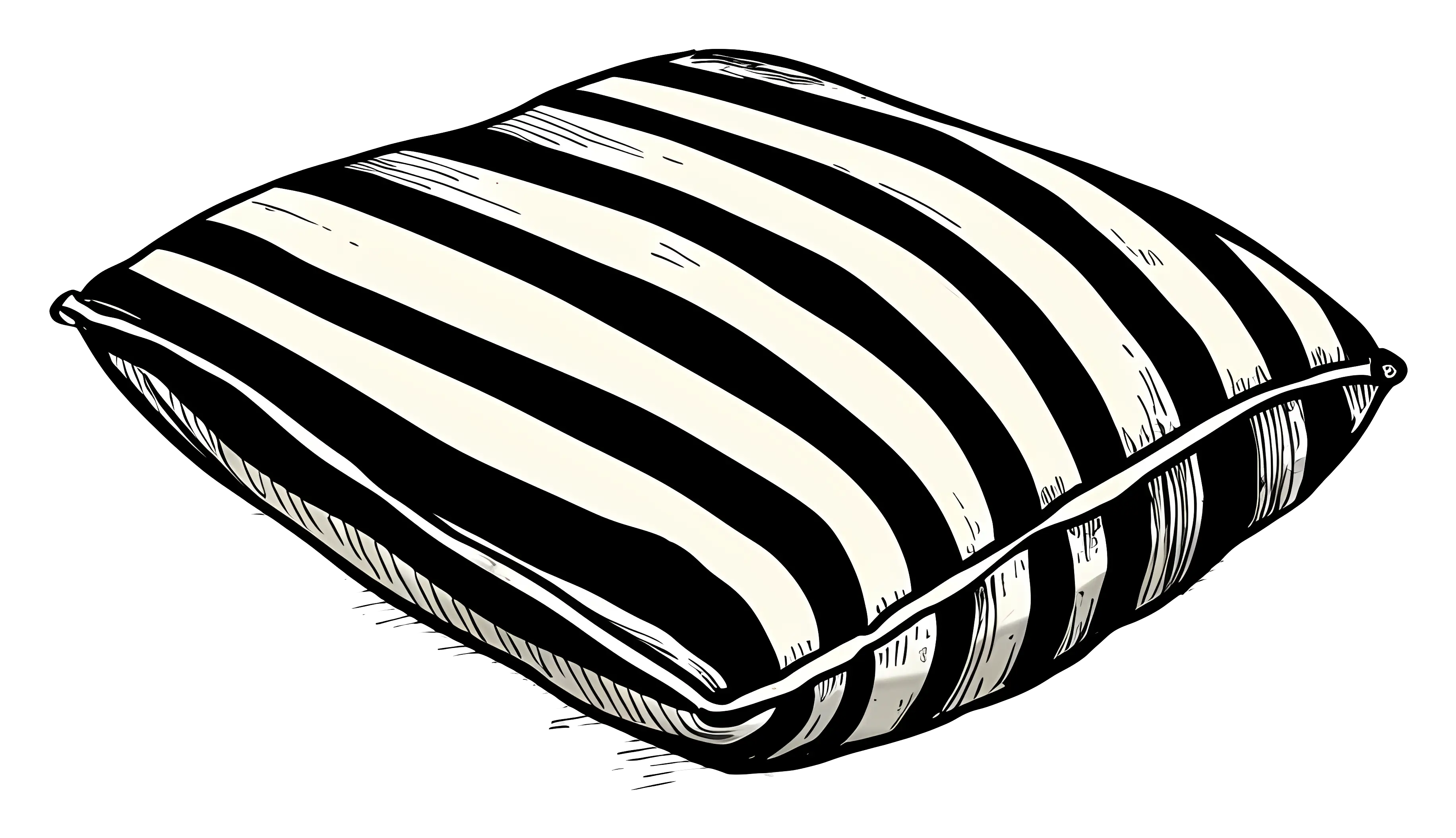 Black and White Striped Pillow
