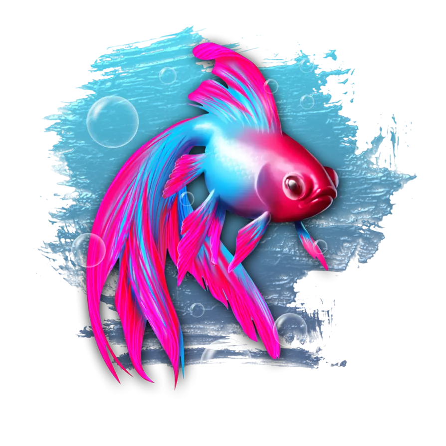 Colorful Fish with Bubbles