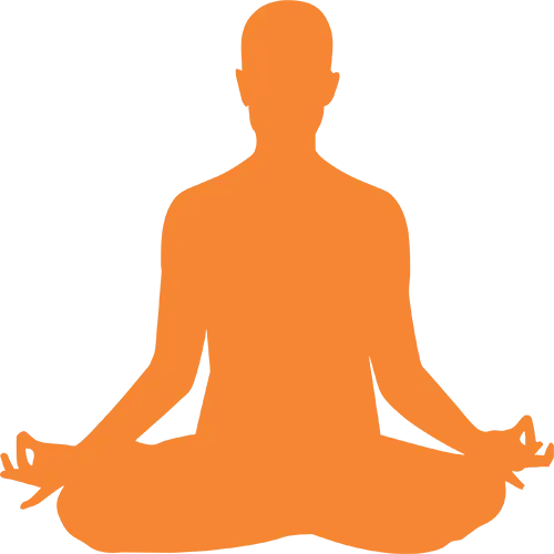 Orange Silhouette of Meditation Pose