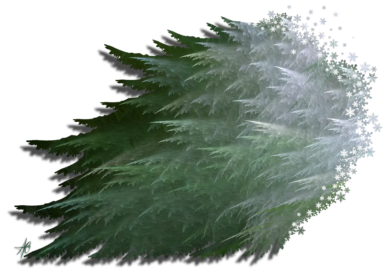 Green Tree with Snowflakes