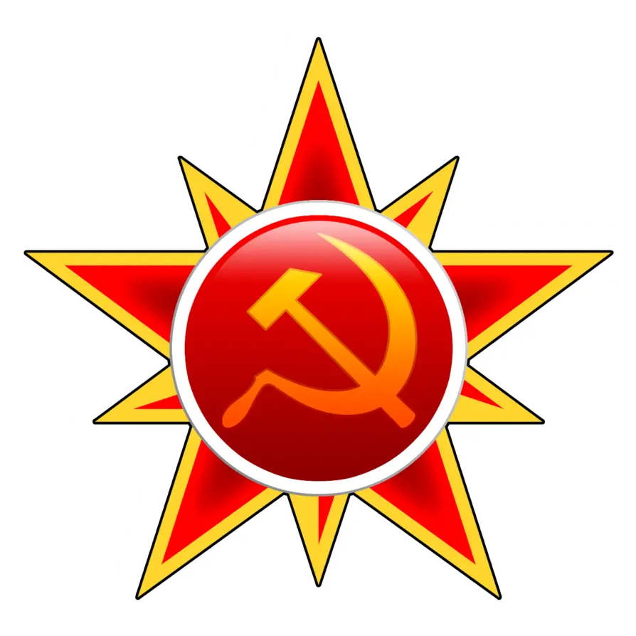 Red and Yellow Soviet Union Symbol Badge
