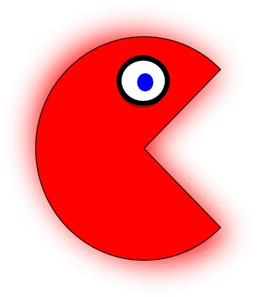 Red Pac-Man Cartoon Character