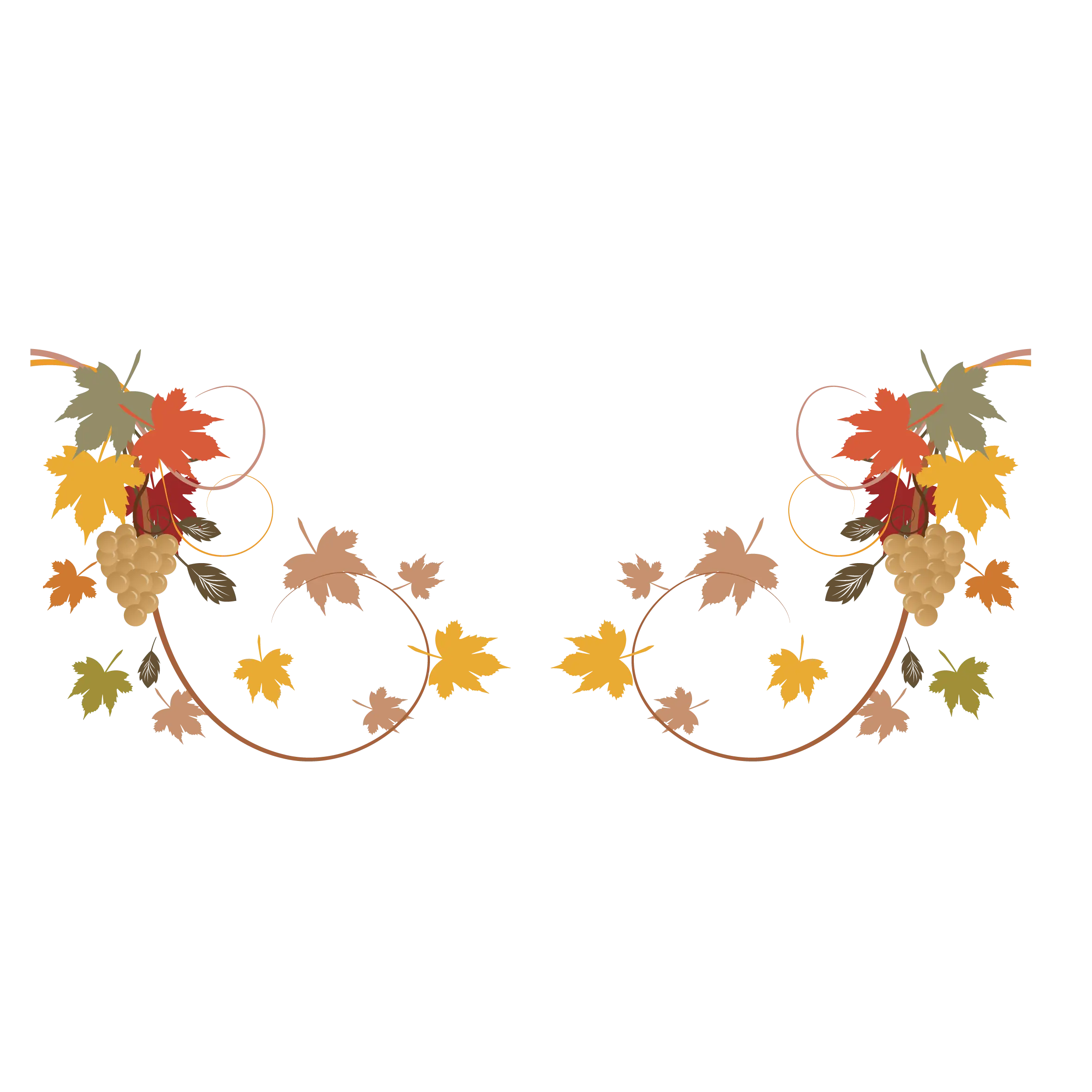 Autumn Leaves and Grapes Decoration