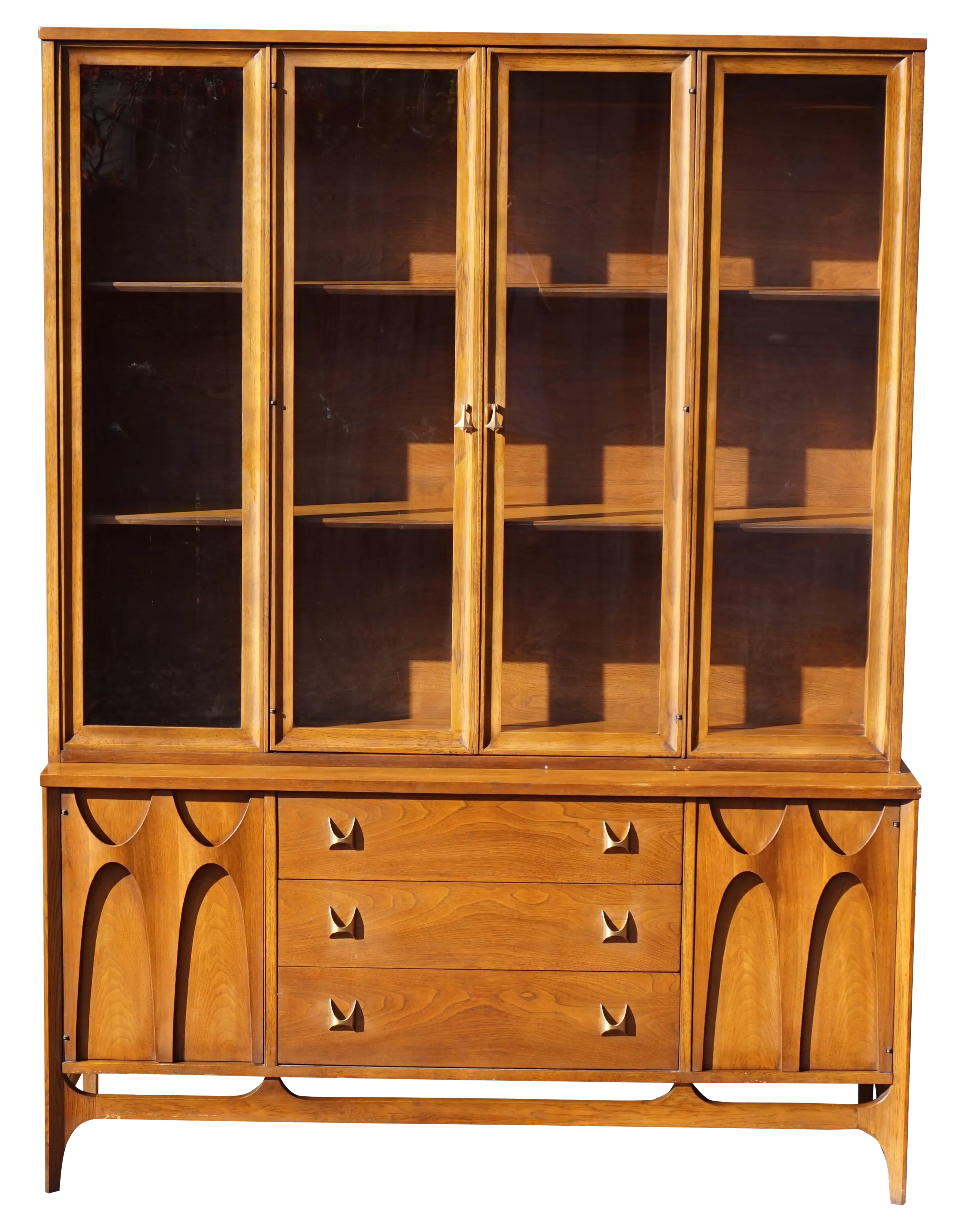 Wooden Display Cabinet with Glass Panels