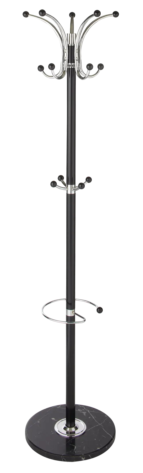Black Coat Rack with Multiple Hooks