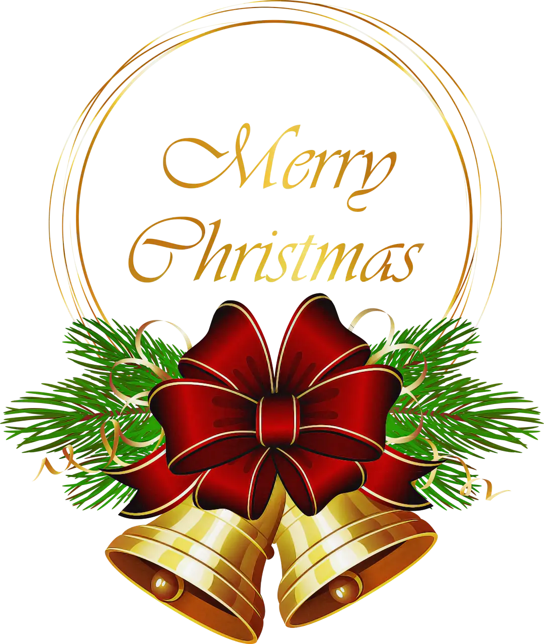 Christmas Bells with Red Ribbon