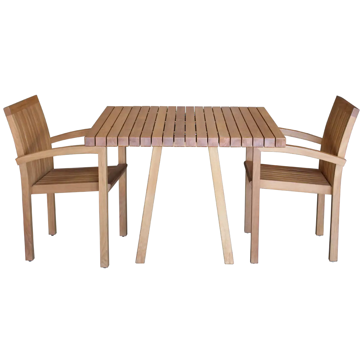 Wooden Table with Two Chairs Set