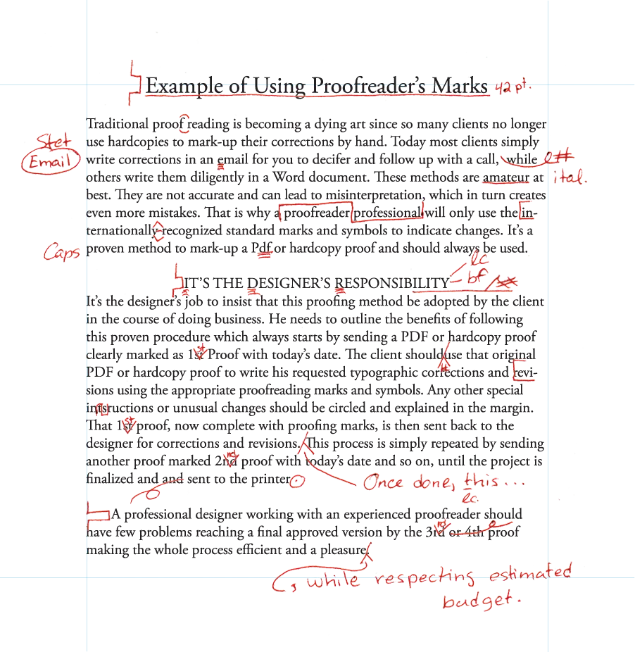Example of Using Proofreader&#039;s Marks