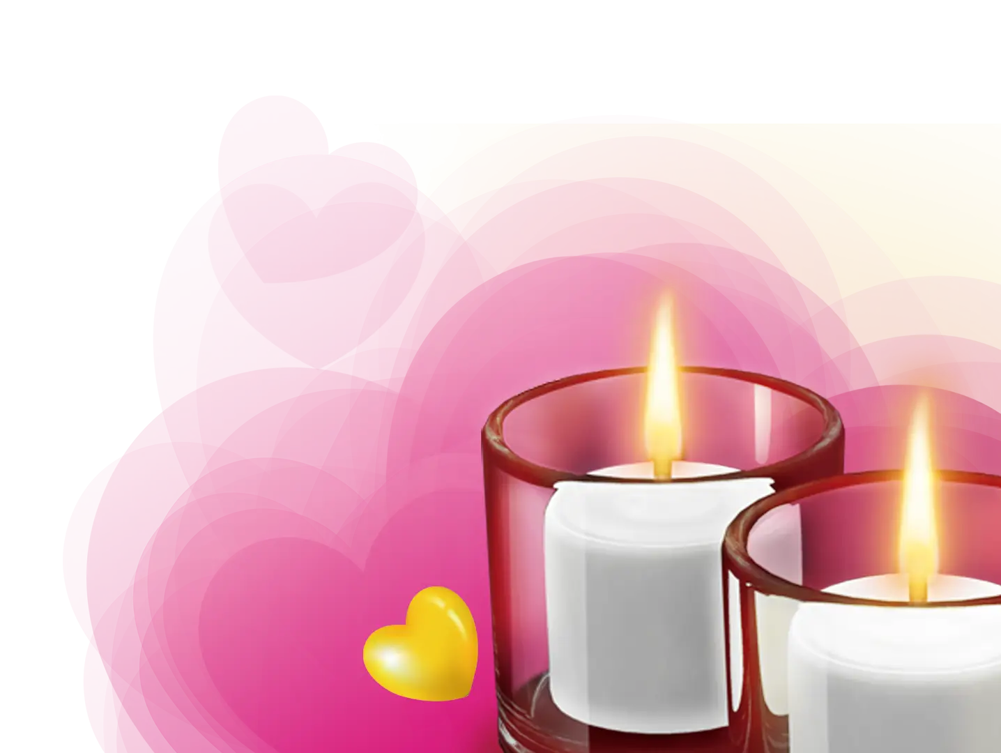Romantic Candles with Heart Decoration
