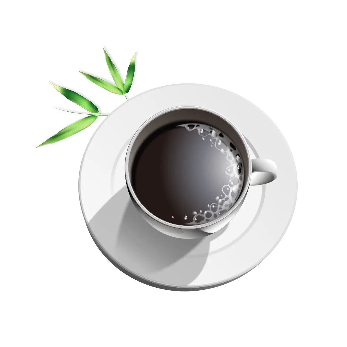 Cup of Black Coffee with Bamboo Detail