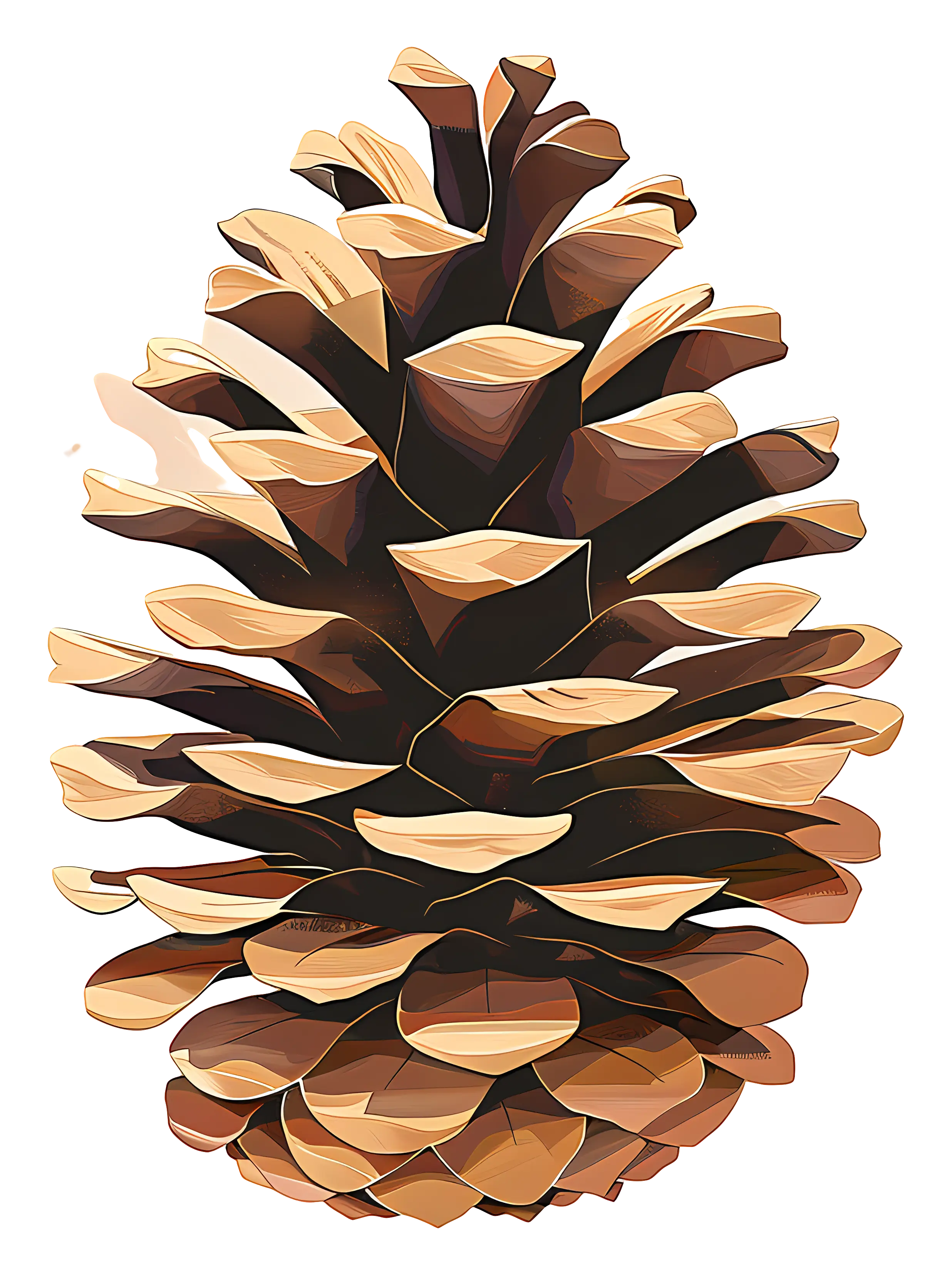 Illustration of a Pinecone in Natural Style