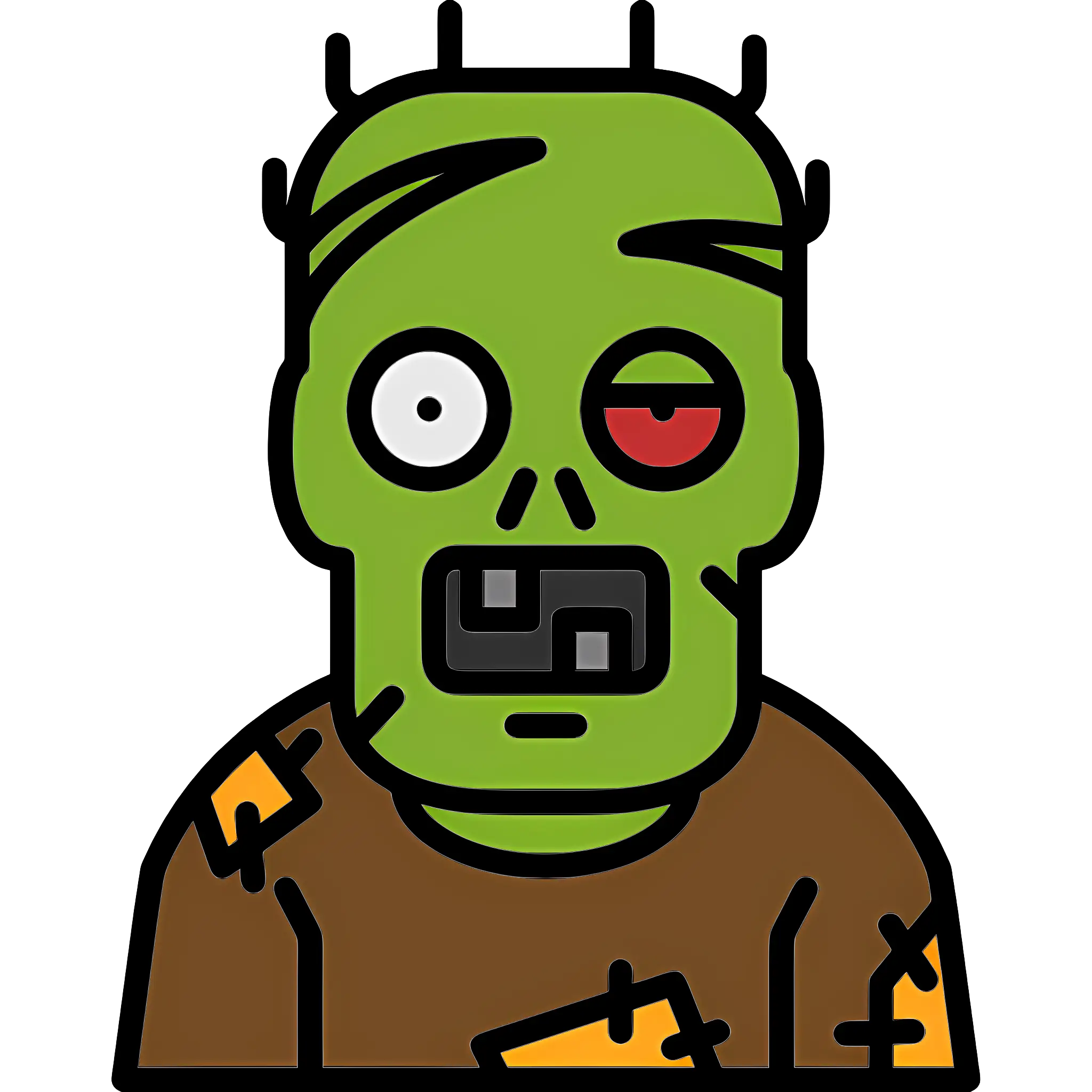 Cartoon Zombie with One Eye