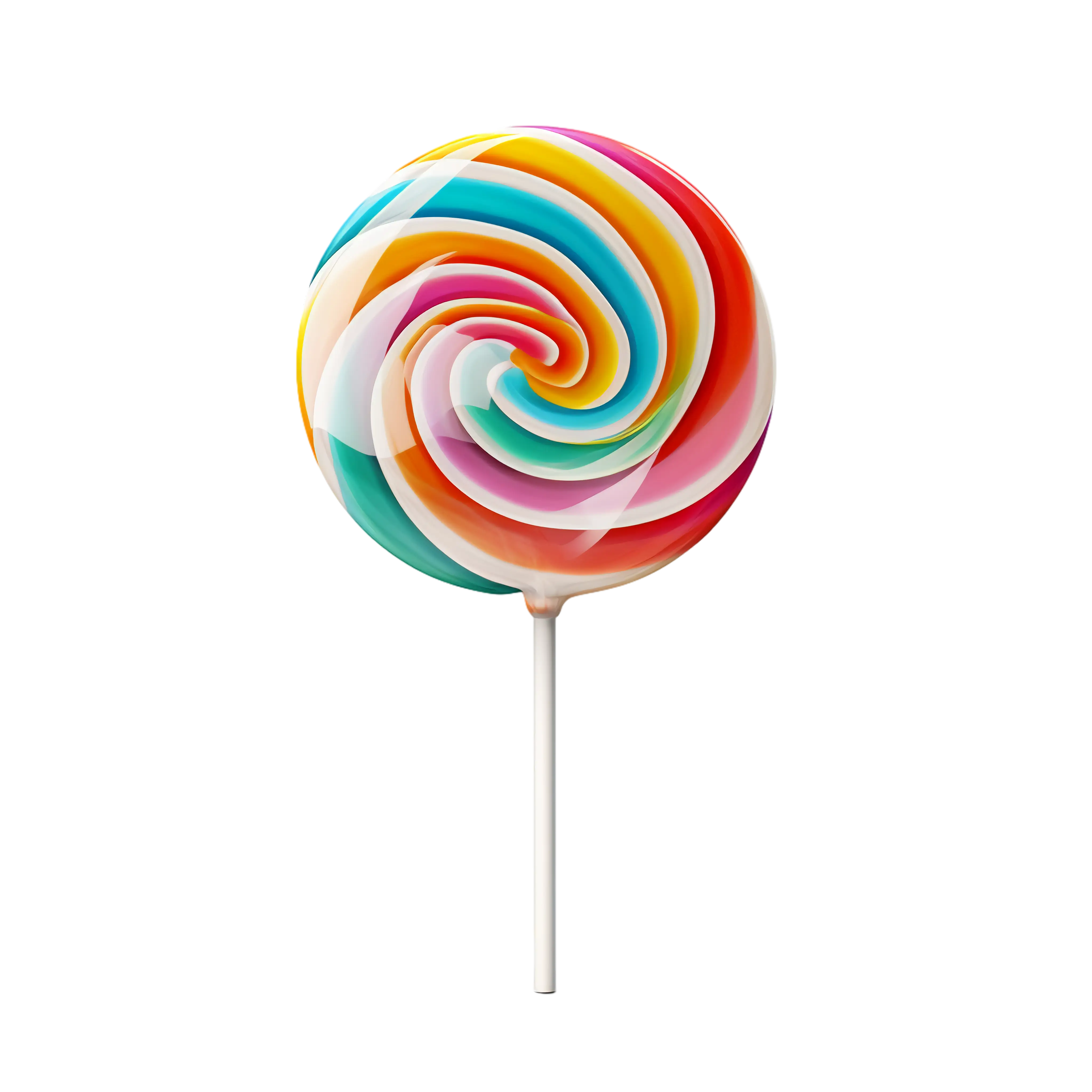 Swirled Rainbow Lollipop Candy