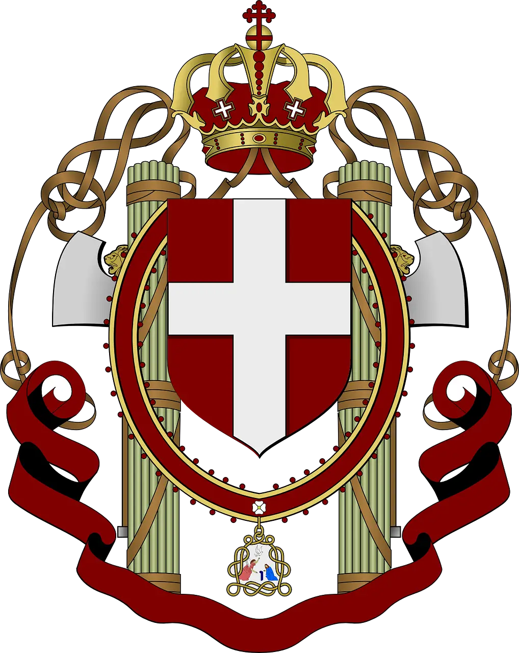 Coat of Arms with Crown and Shield