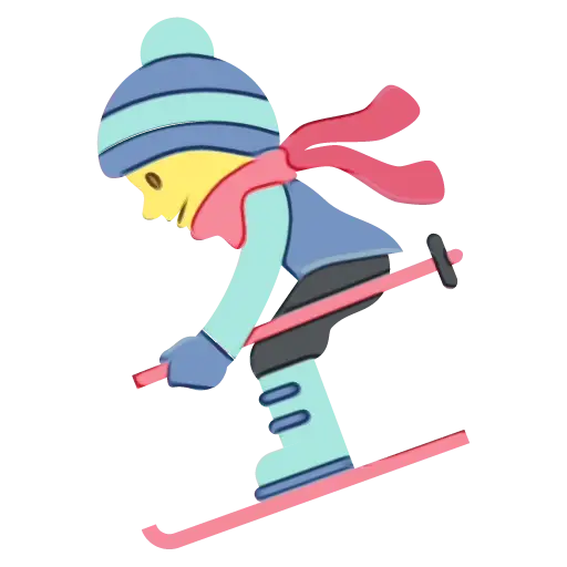 Kid Skiing in Winter