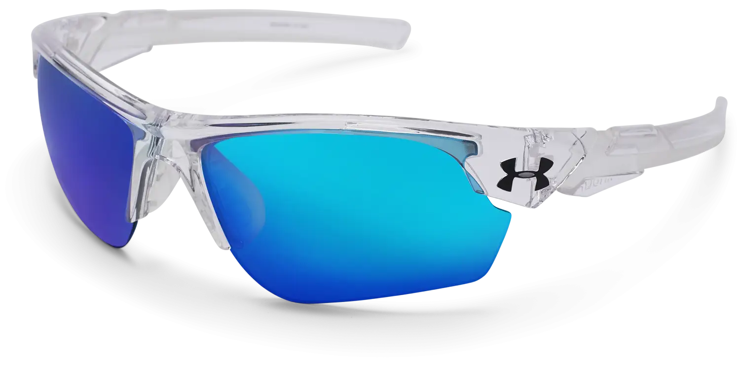 Blue Sports Sunglasses with Clear Frame