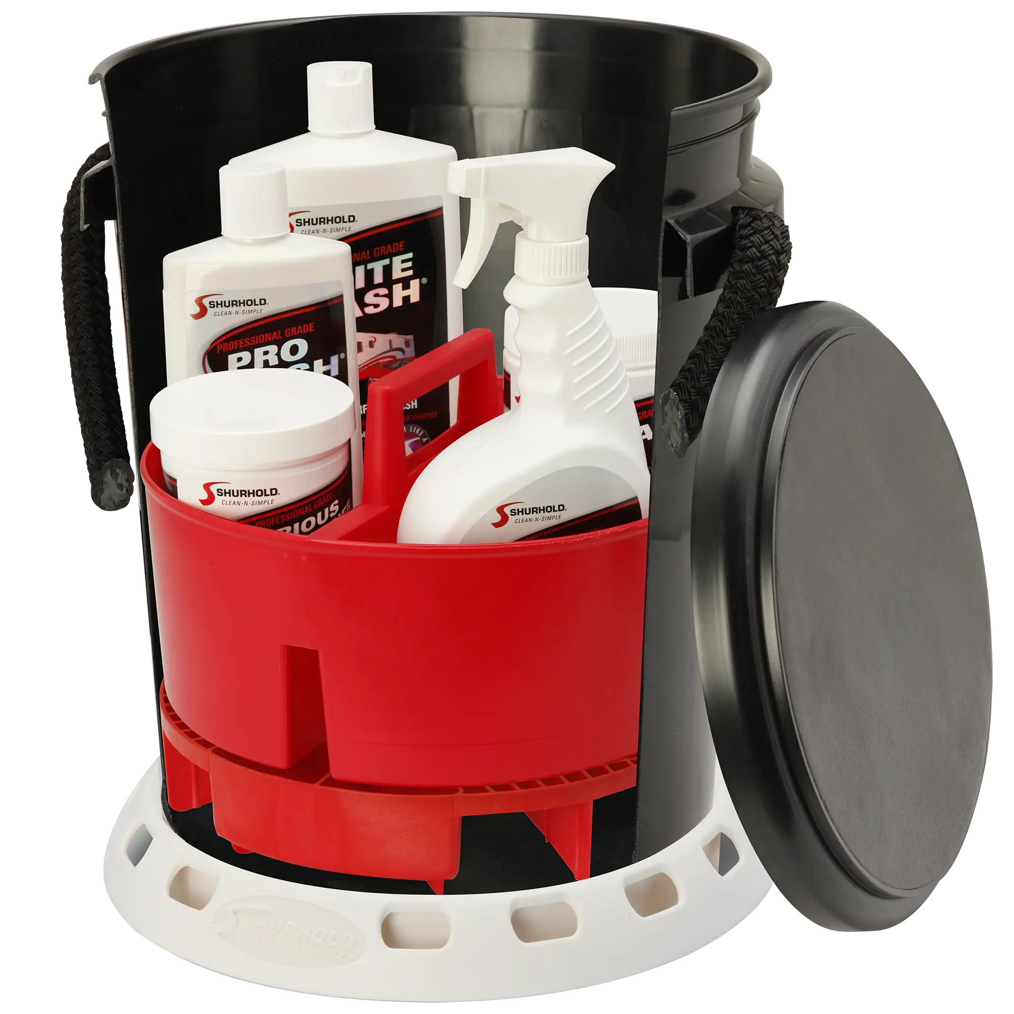 Household Cleaning Supplies in a Bucket
