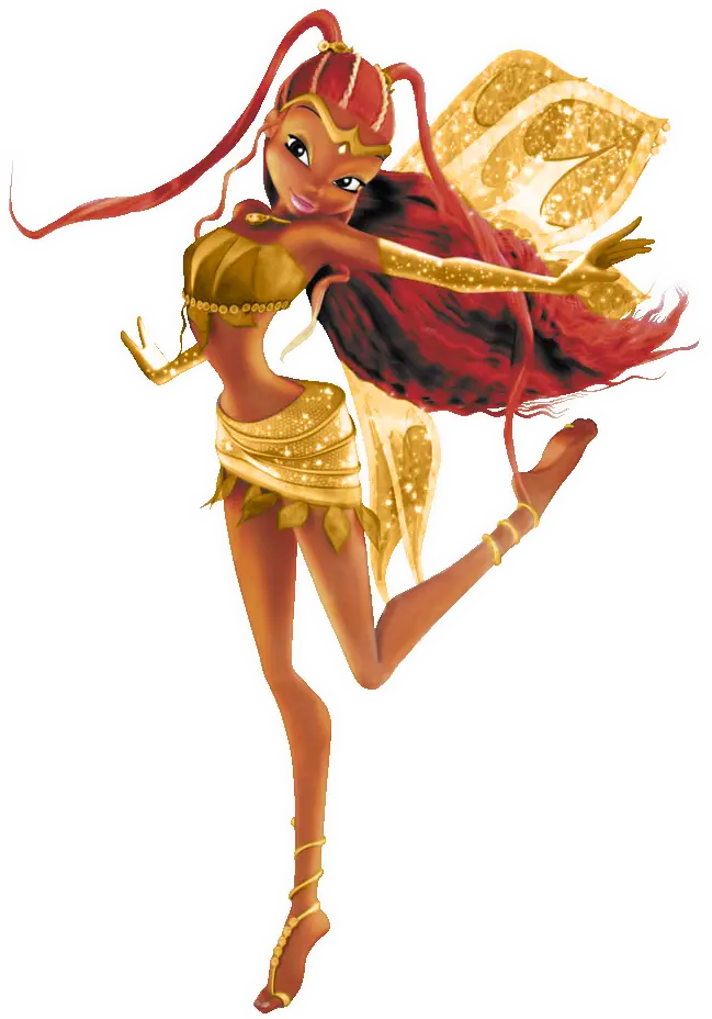 Golden Fairy Character with Sparkling Wings