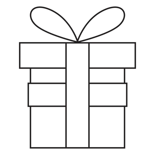 Outlined Gift Box with Bow