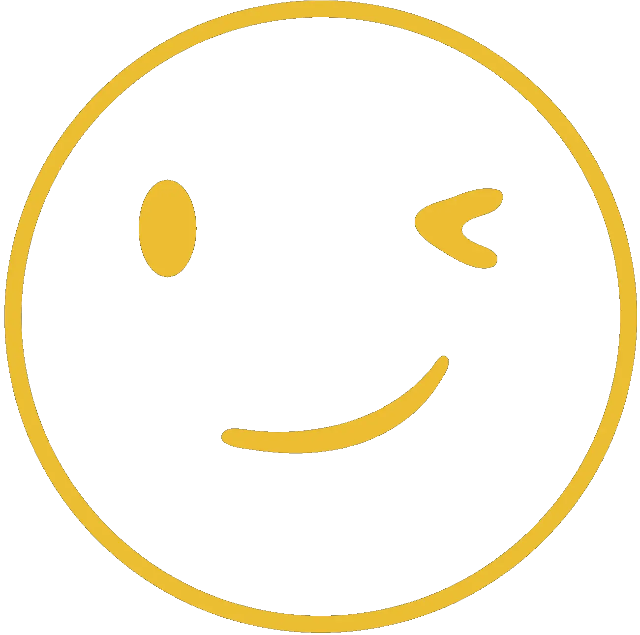 Wink Face Yellow Emoji Illustration
