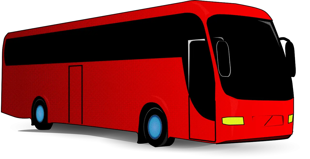 Red Modern Bus Illustration