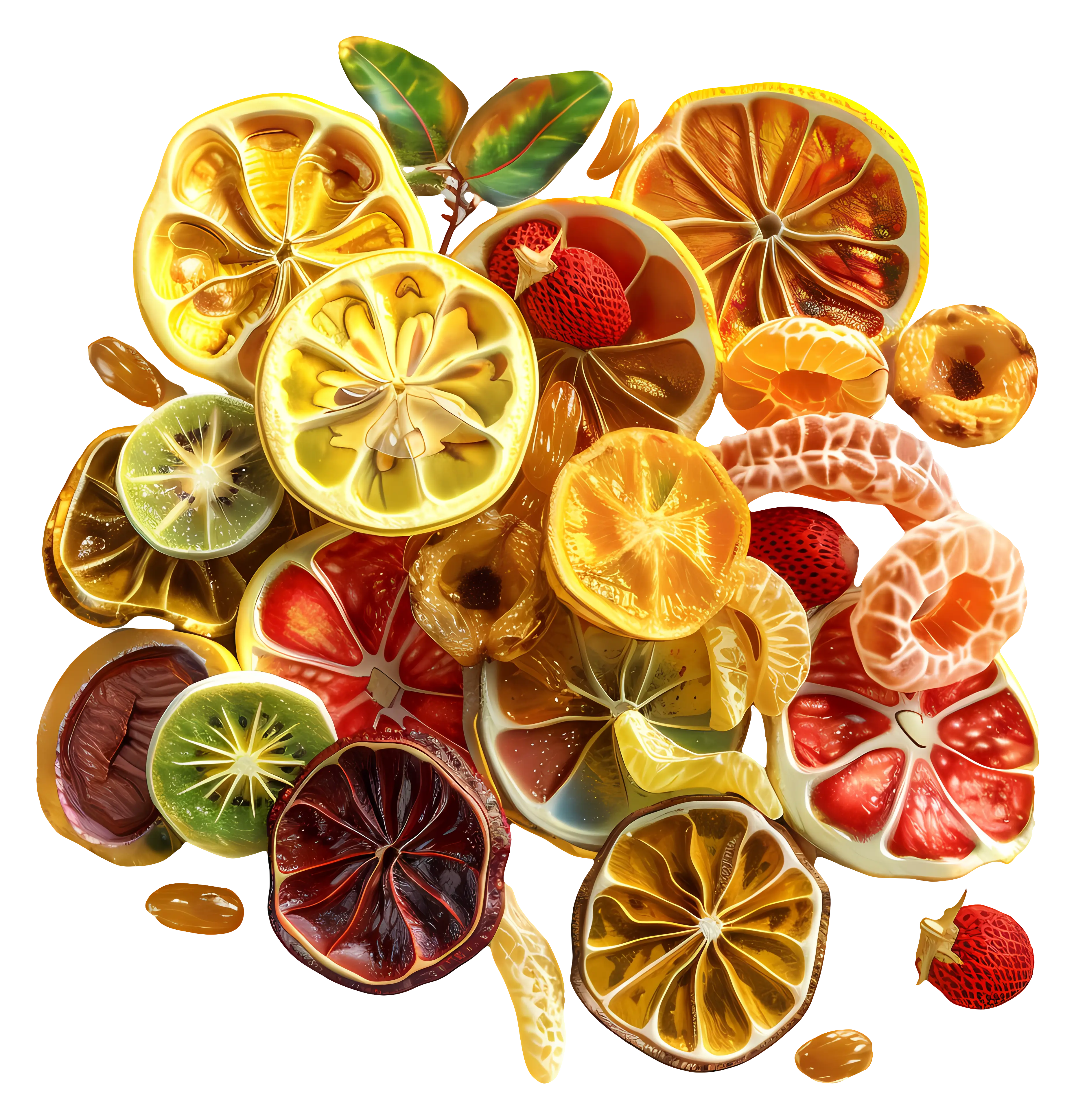 Colorful Assorted Citrus Fruits Display