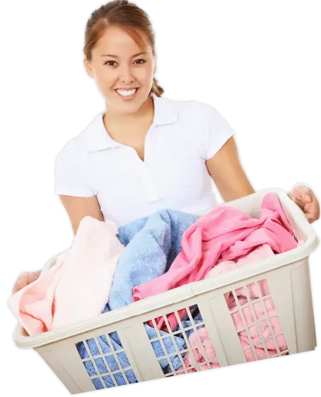 Woman Holding Laundry Basket