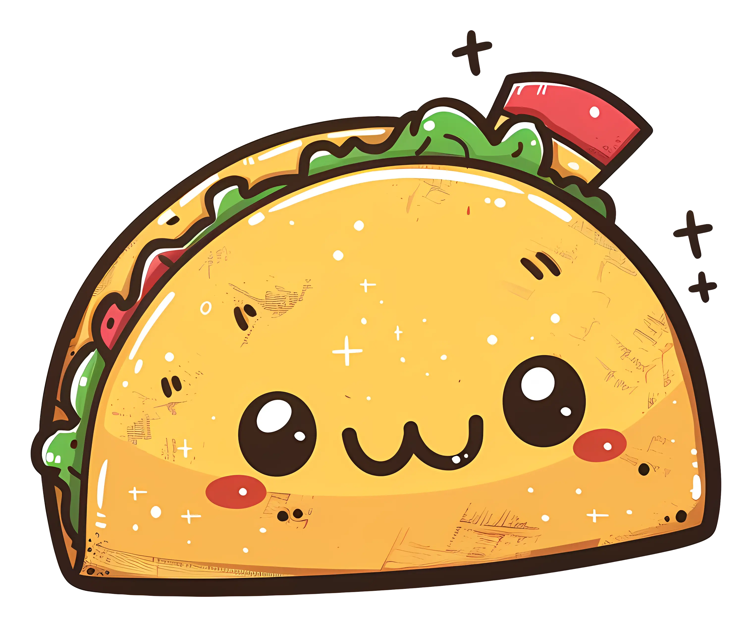 Cute Smiling Taco Cartoon Illustration